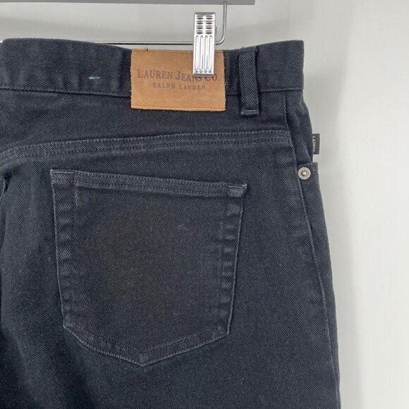 Lauren Ralph Lauren Womens Straight Leg Jeans Size 16 Black Denim Casual Rigid - Picture 4 of 7